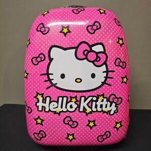 Hello Kitty Rolling Suitcase Hard Shell Girls Pink Luggage 19 x12 x 8 Hard Sided